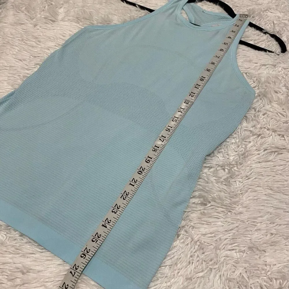 Lululemon Swifty Tech Racerback Tank Top in Blue Stripe Size 8
